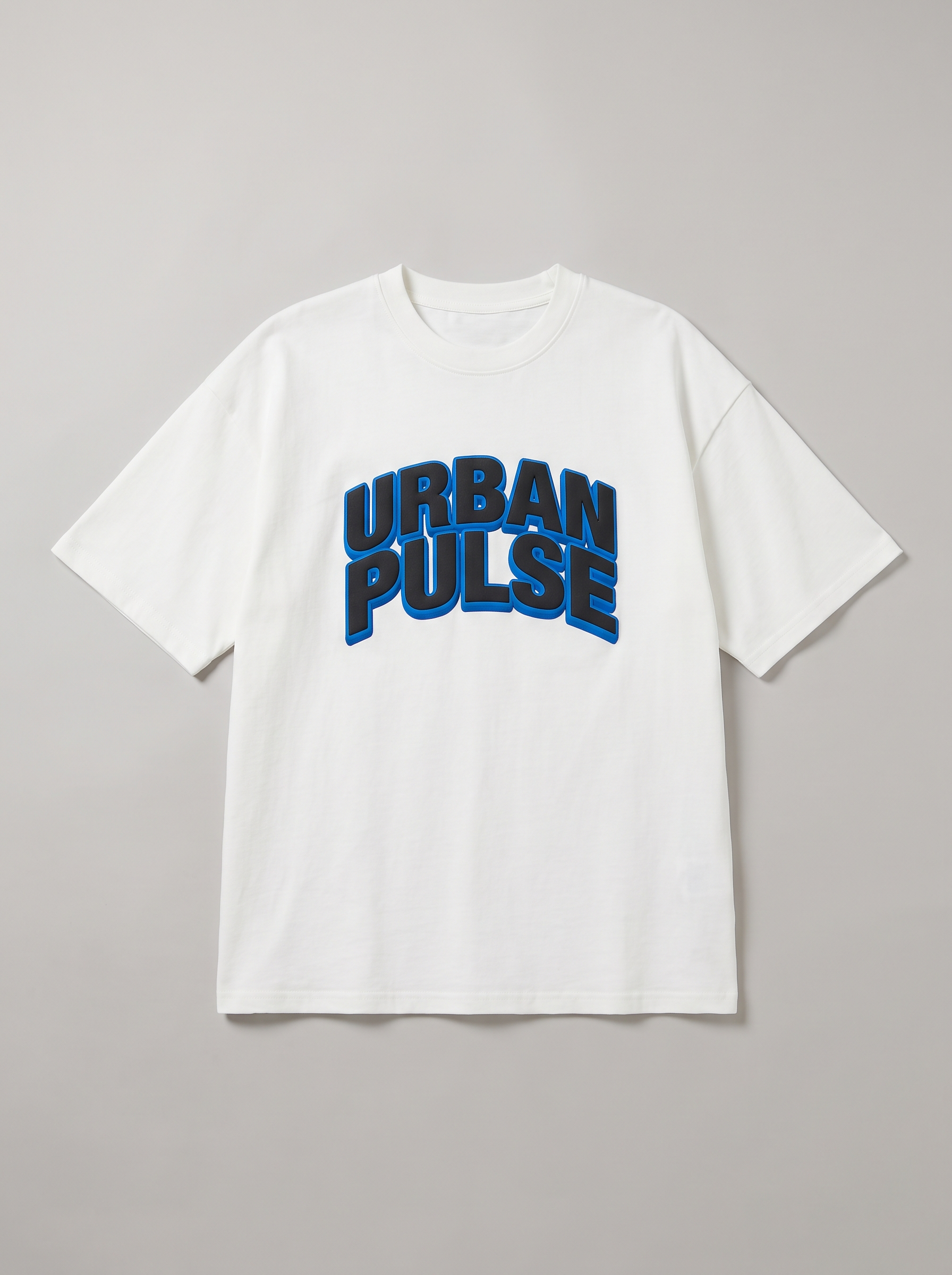 Logo Puff Print Oversized Tee - White