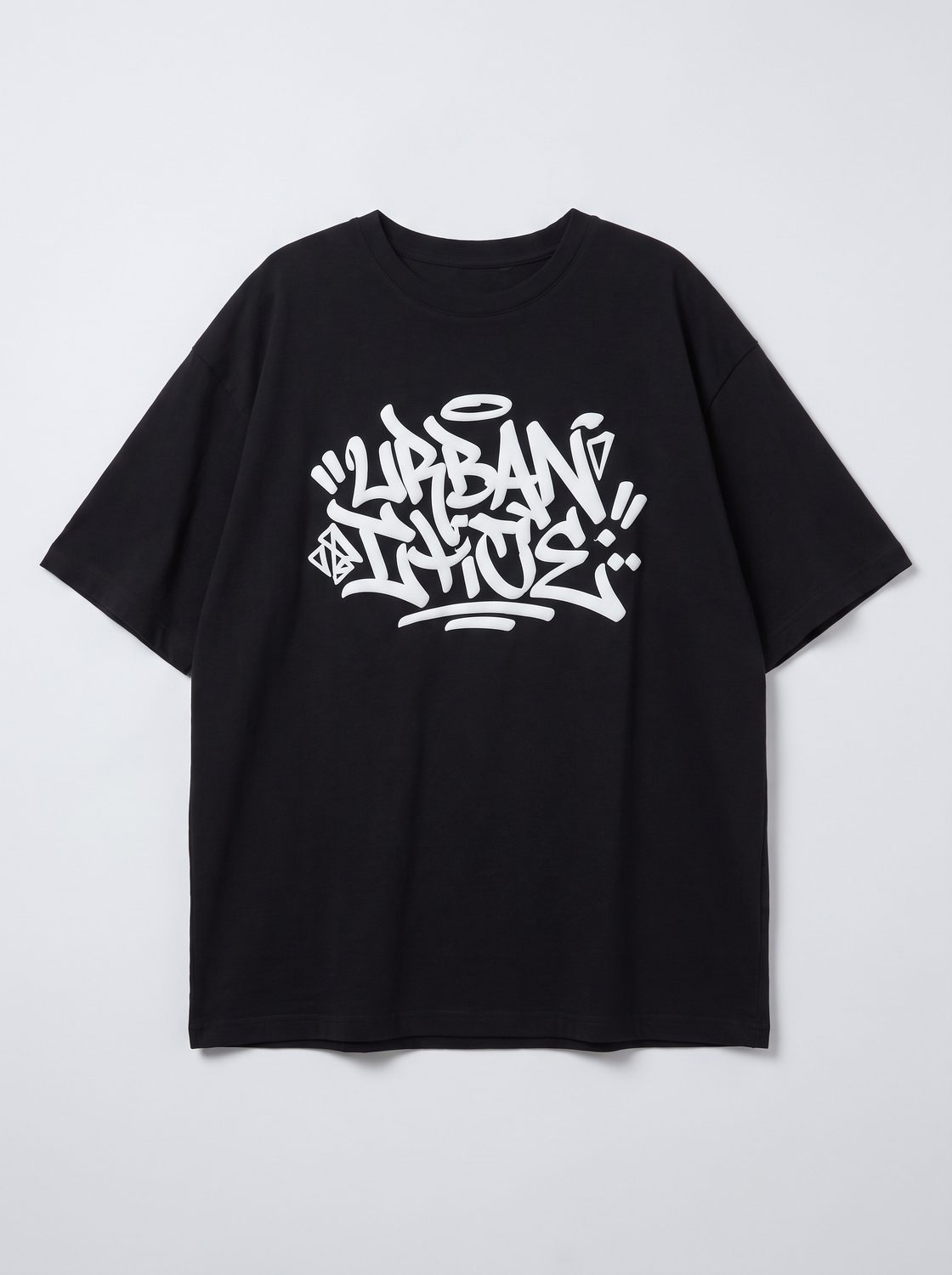Logo Puff Print Tee — Black