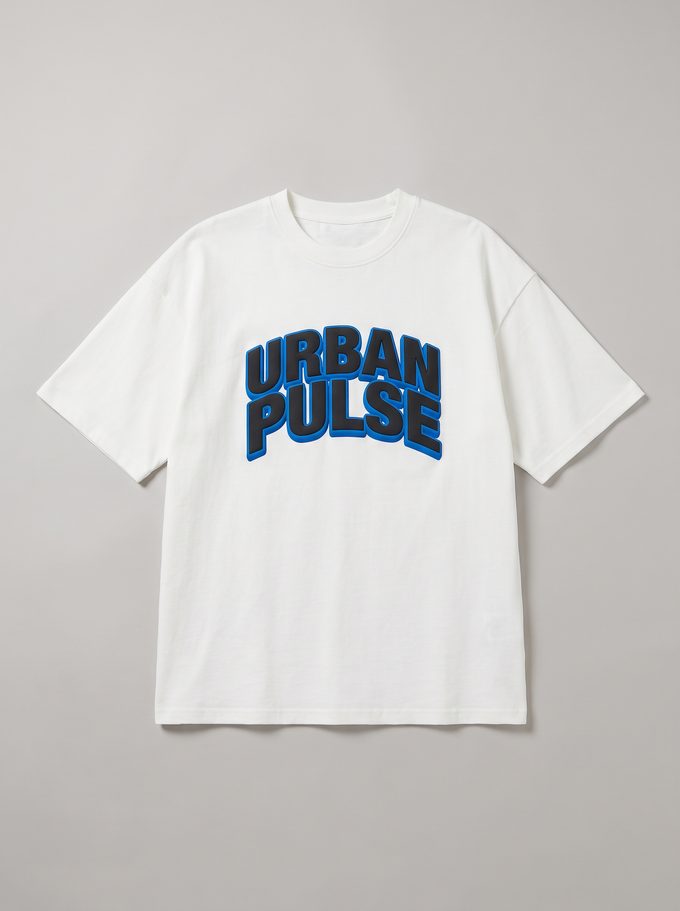 Logo Puff Print Tee — White